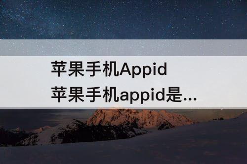 苹果手机Appid 苹果手机appid是什么格式