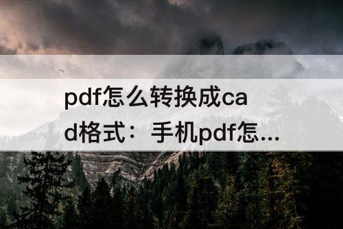 pdf怎么转换成cad格式：手机pdf怎么转换成cad格式的文件