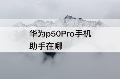 华为p50Pro手机助手在哪