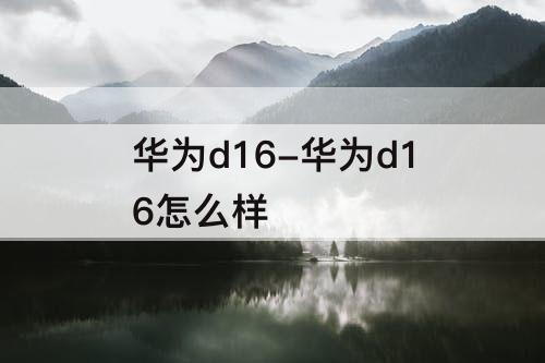 华为d16-华为d16怎么样