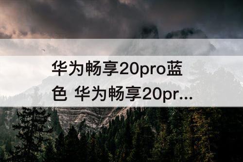 华为畅享20pro蓝色 华为畅享20pro蓝色好看吗