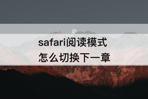 safari阅读模式怎么切换下一章