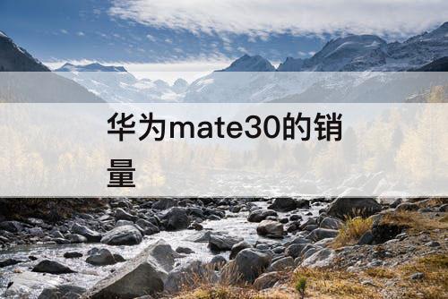 华为mate30的销量