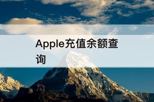 Apple充值余额查询