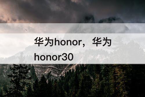 华为honor，华为honor30