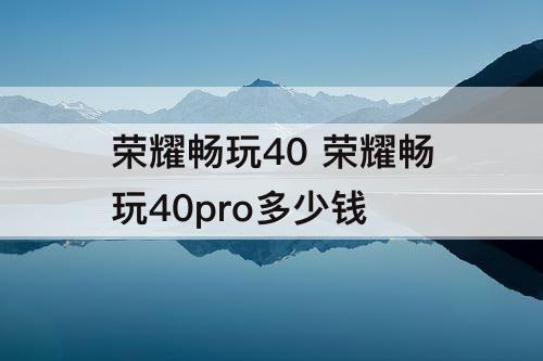 荣耀畅玩40 荣耀畅玩40pro多少钱