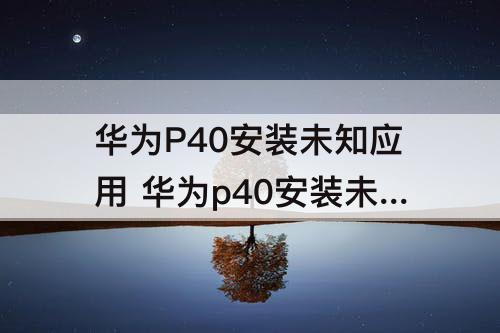 华为P40安装未知应用 华为p40安装未知应用权限怎么设置