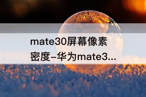 mate30屏幕像素密度-华为mate30屏幕像素密度ppi