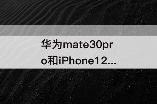 华为mate30pro和iPhone12拍照