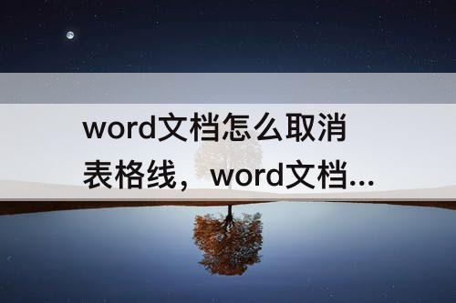 word文档怎么取消表格线，word文档怎么取消表格线条