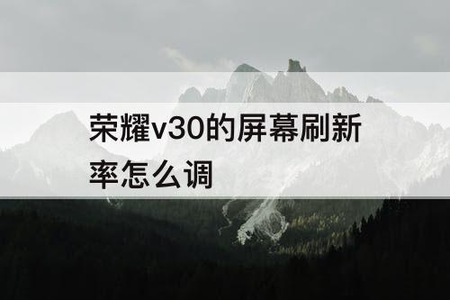 荣耀v30的屏幕刷新率怎么调