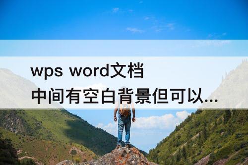 wps word文档中间有空白背景但可以编辑文字