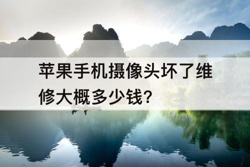 苹果手机摄像头坏了维修大概多少钱?