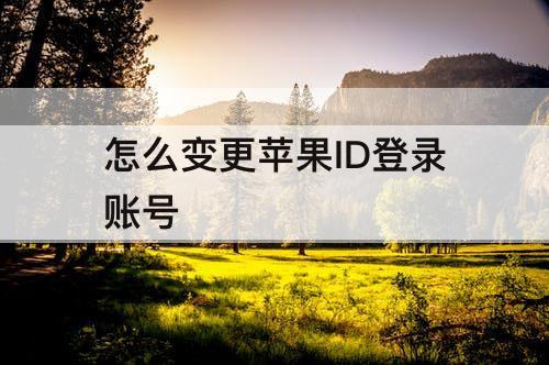 怎么变更苹果ID登录账号