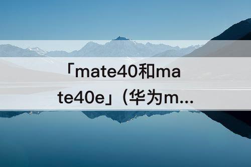 「mate40和mate40e」(华为mate40和mate40e外观一样吗)